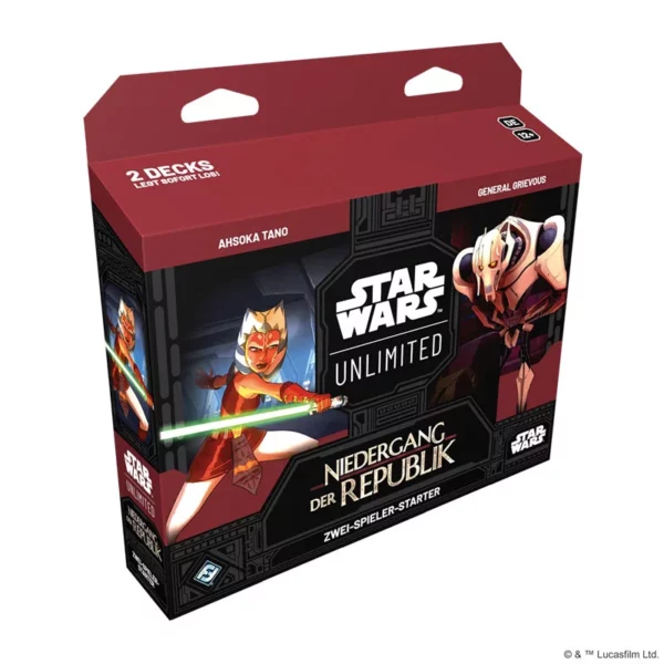 Star Wars Unlimited Niedergang der Repubik Zwei-Spieler-Starter Decks – DE