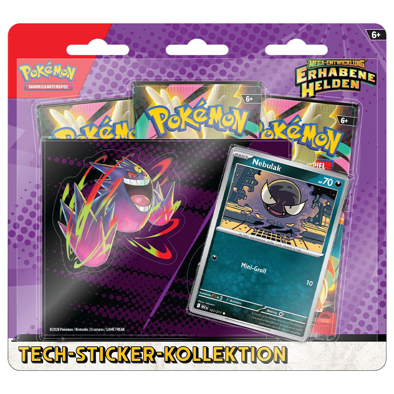 Pokémon Mega Enticklung Erhabene Helden Tech-Sticker-Kollektion – Deutsch Nebulak