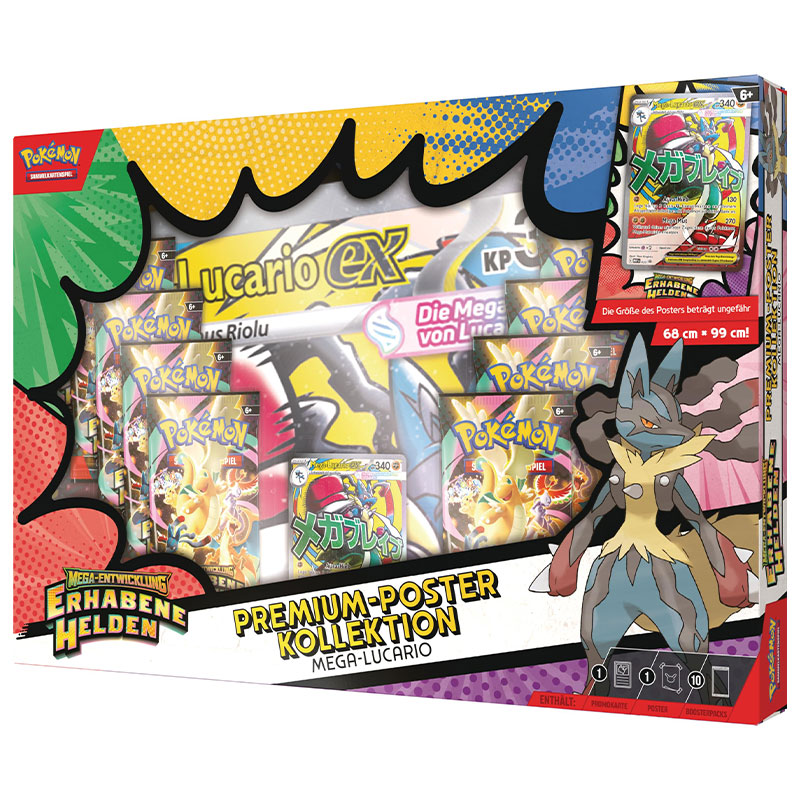 Pokémon Mega-Entwicklung Erhabene Helden Premium-Poster-Kollektion – Deutsch Mega-Lucario